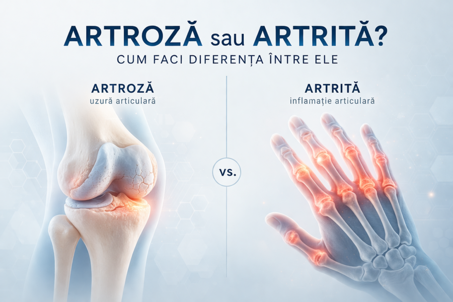 Artroză sau Artrită? Diferențe, Simptome și Diagnostic Corect